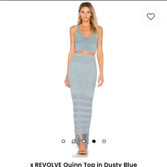 House of Harlow 1960 X Revolve Dusty Blue Crochet Maxi Skirt Set NWOT - Picture 9 of 9